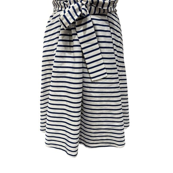 Nine West White Blue Striped Pleated Fit & Flare Dress – Nautical Preppy Style – - Picture 3 of 5
